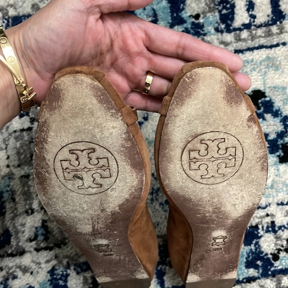 Tory Burch Marion Suede Leather Brown Flats Shoes sz 9M - Picture 13 of 16